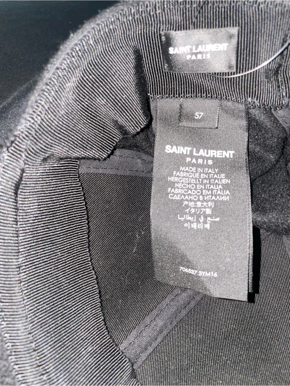 Yves Saint Laurent Black Wool Cap with Gold YSL Emblem